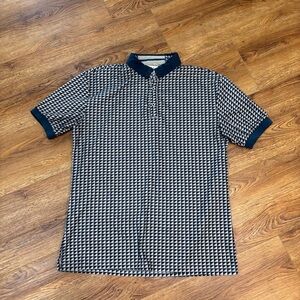 Blanco Clothing men’s Large polo geometric pattern 1/4 zip collared men’s shirt